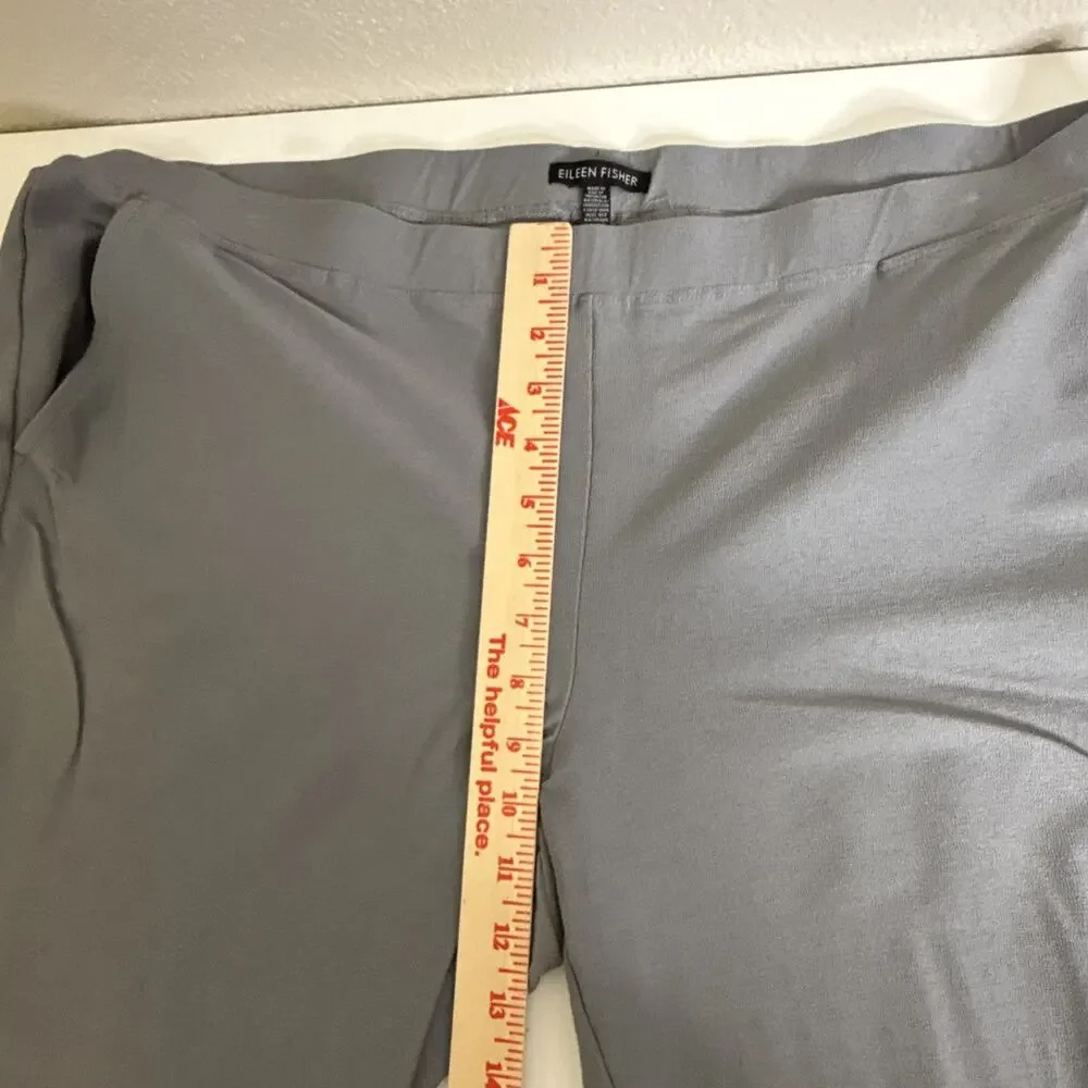 Eileen Fisher Size XL Stretch Pants Lightweight Pull On Pockets Gray Viscose
